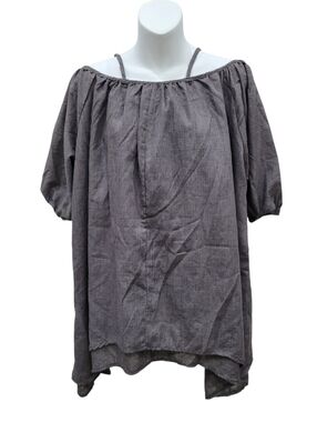2/$20 Y2K Grey Layers Top Blouse Oversized Size: Large
